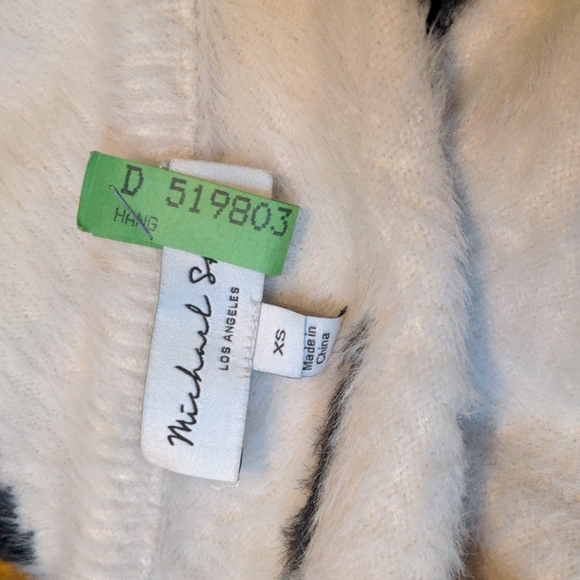 Michael Stars Honey Elbow Sleeve Pullover Sweater White Black Stripe V Size XS - Picture 11 of 13